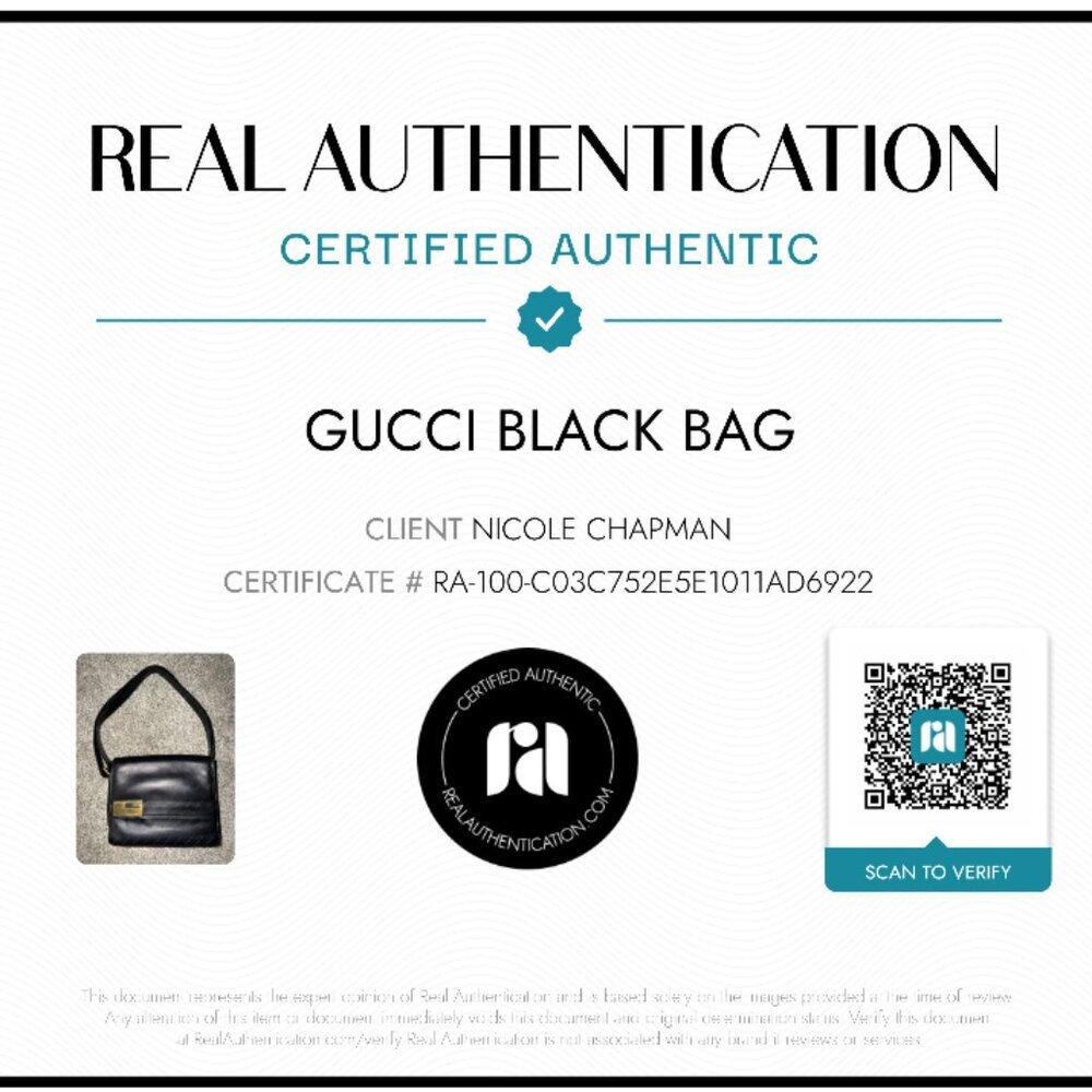 Vintage Gucci black leather bag with Certification of Authenticity - Picture 11 of 16